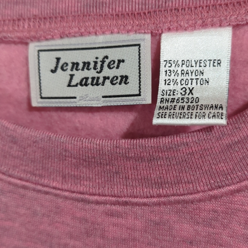 NWOT Jennifer Lauren Women’s Mingle Pink LS Knit Shirt Size 3X - Picture 4 of 11